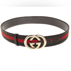 Gucci interlocking GG web stripe belt size 85/34 authentic excellent condition